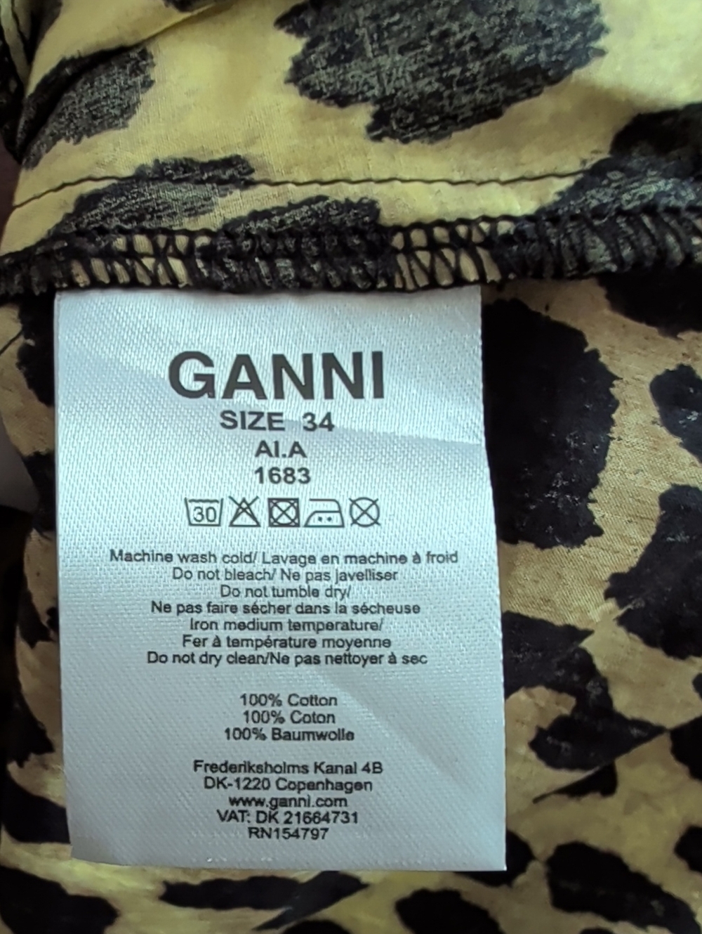 Ganni Leopard Print Ruffle Trim Mini Dress - Picture 11 of 13